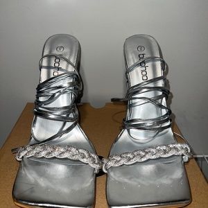 Silver heels - Boohoo size 9